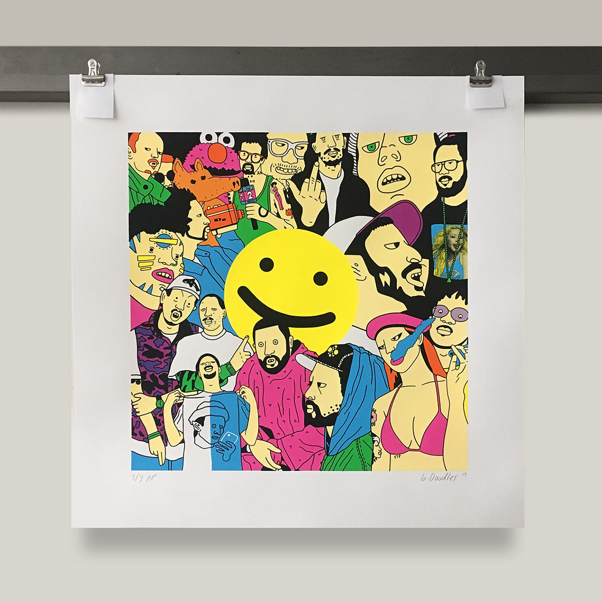 Gangster Doodles – Smile (24 x 24" print)